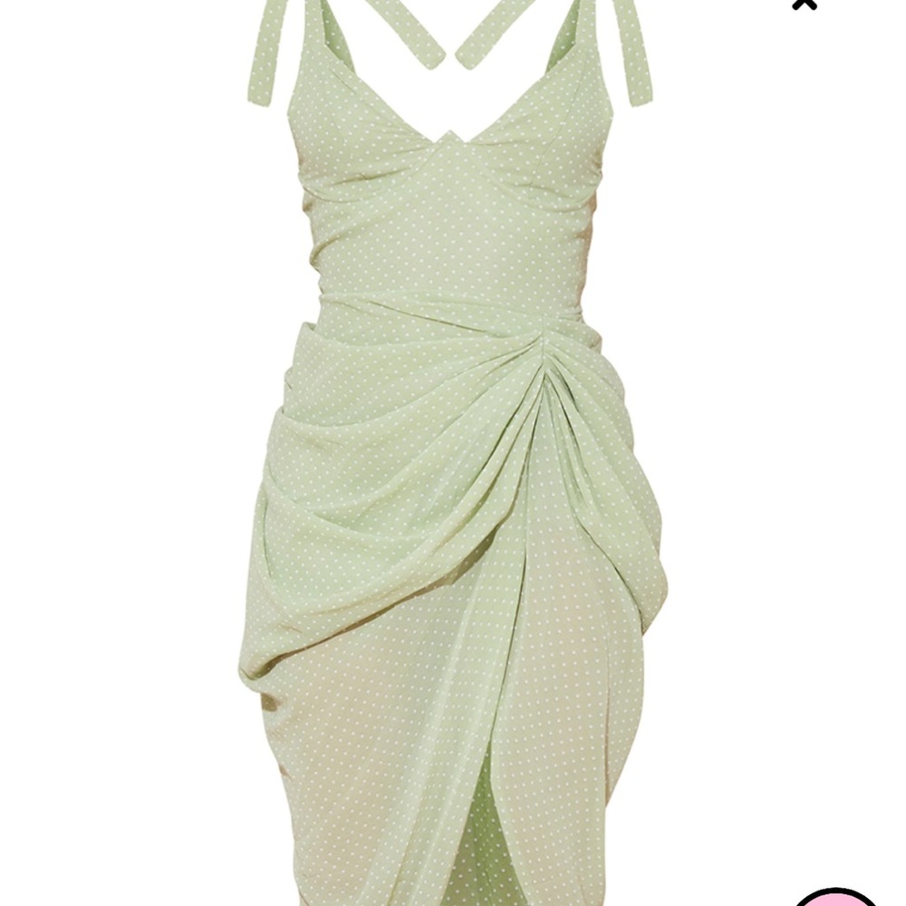 Pretty little thing sage green dress, size US 8